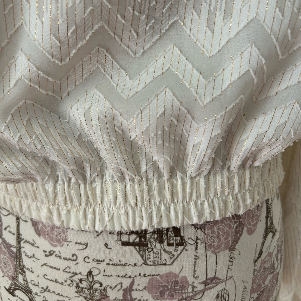 Wayf puff sleeve flowy cropped blouse M/L - Picture 4 of 11